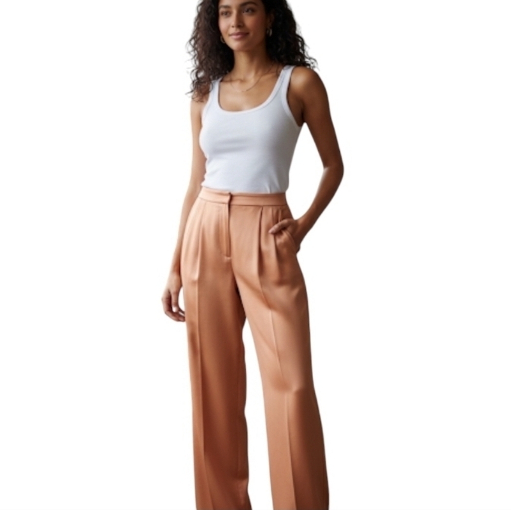 Jones New York Country Petite Silk Trousers in Orange